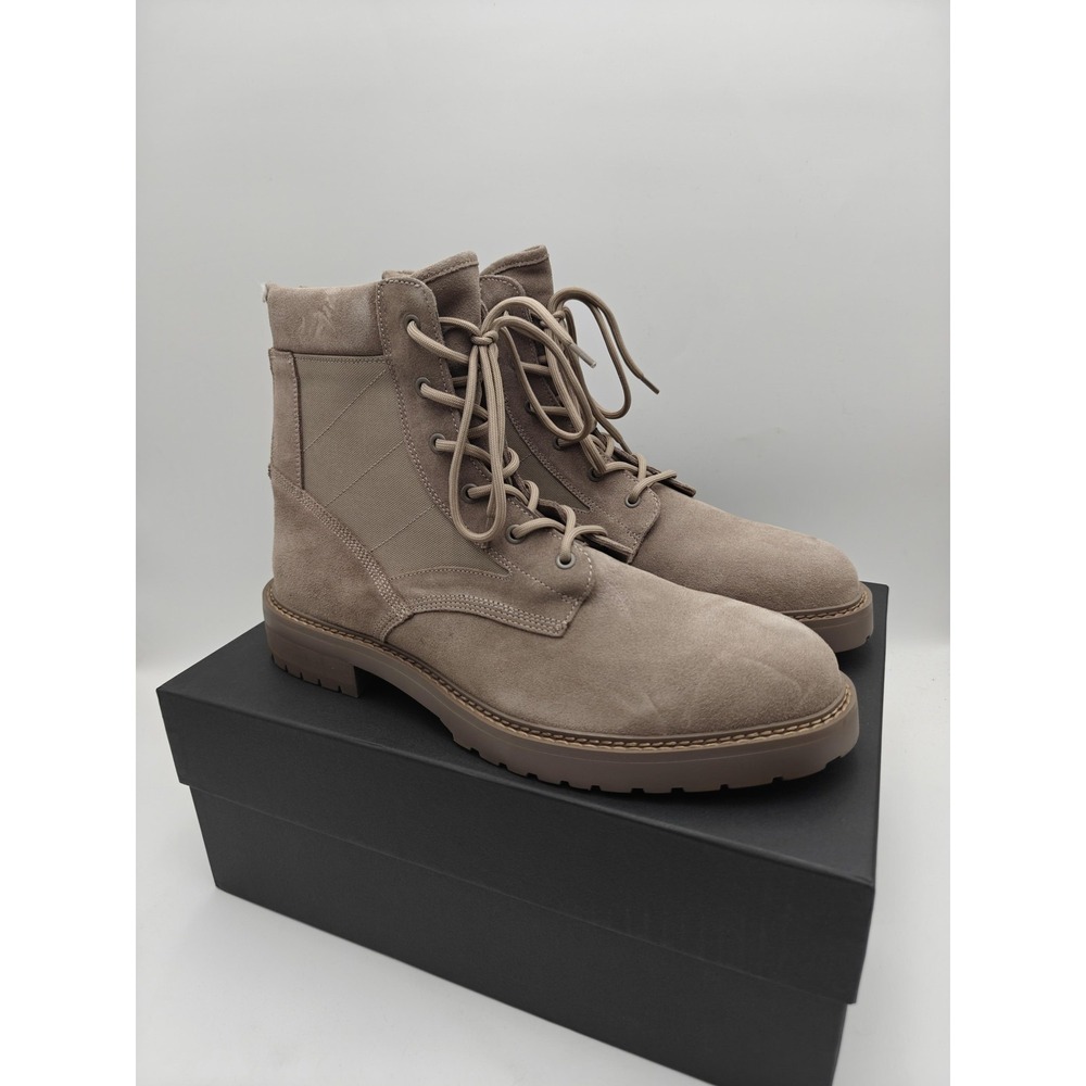 Saint Morta Boots Mens Size 13 Beige Suede‎ Legion Combat Ankle Zip Lug Sole